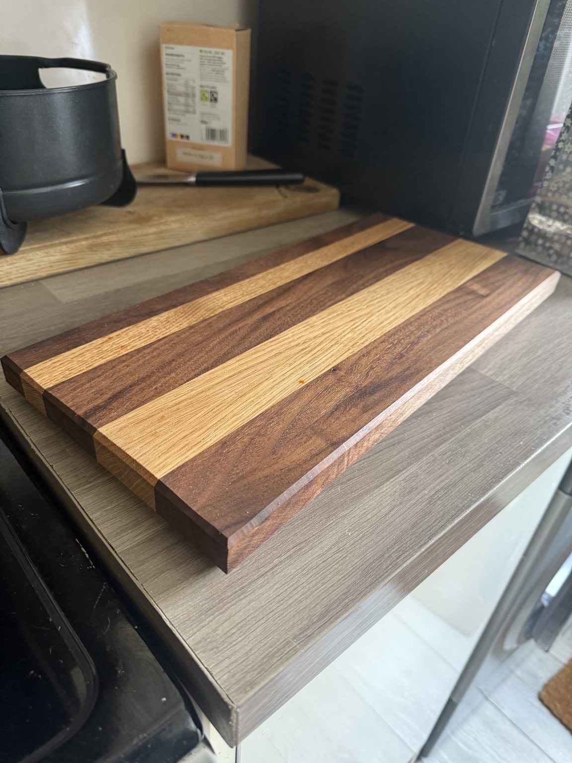 Hardwood board — photographed OJR Joinery work